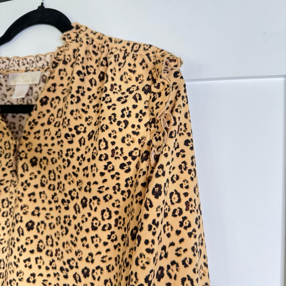 Rachel Parcell cheetah print Ruffle Blouse - Picture 4 of 8